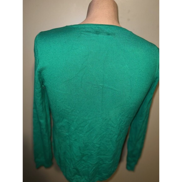 Women's Ruby Rd Green Beaded Long Sleeve Sweater Size Large - Picture 2 of 11